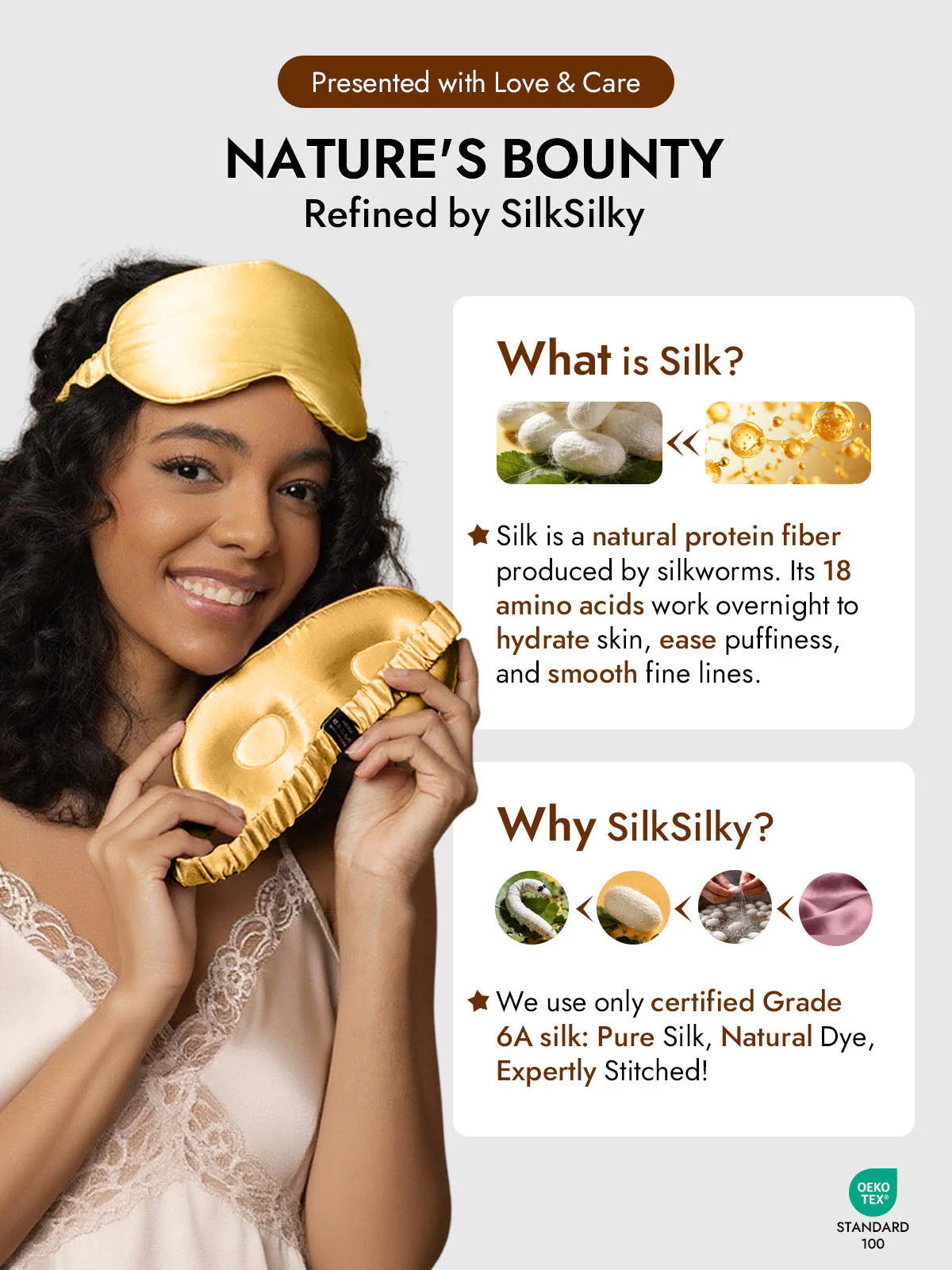 Pure Silk Eye Mask With Elastic Band - Image 41