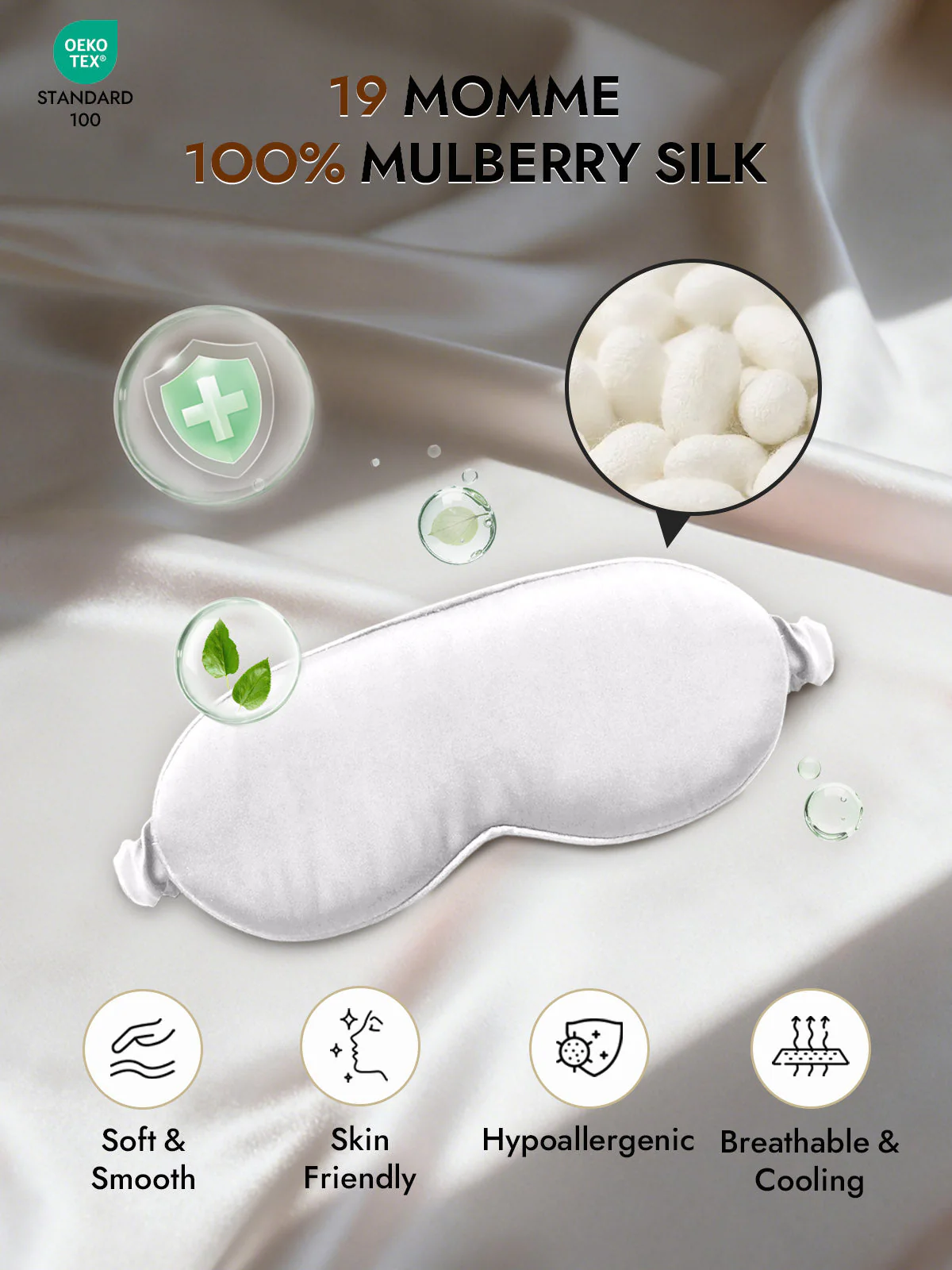 Pure Silk Eye Mask With Elastic Band - Image 44