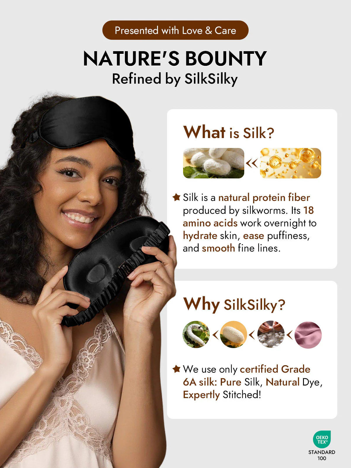 Pure Silk Eye Mask With Elastic Band - Image 6