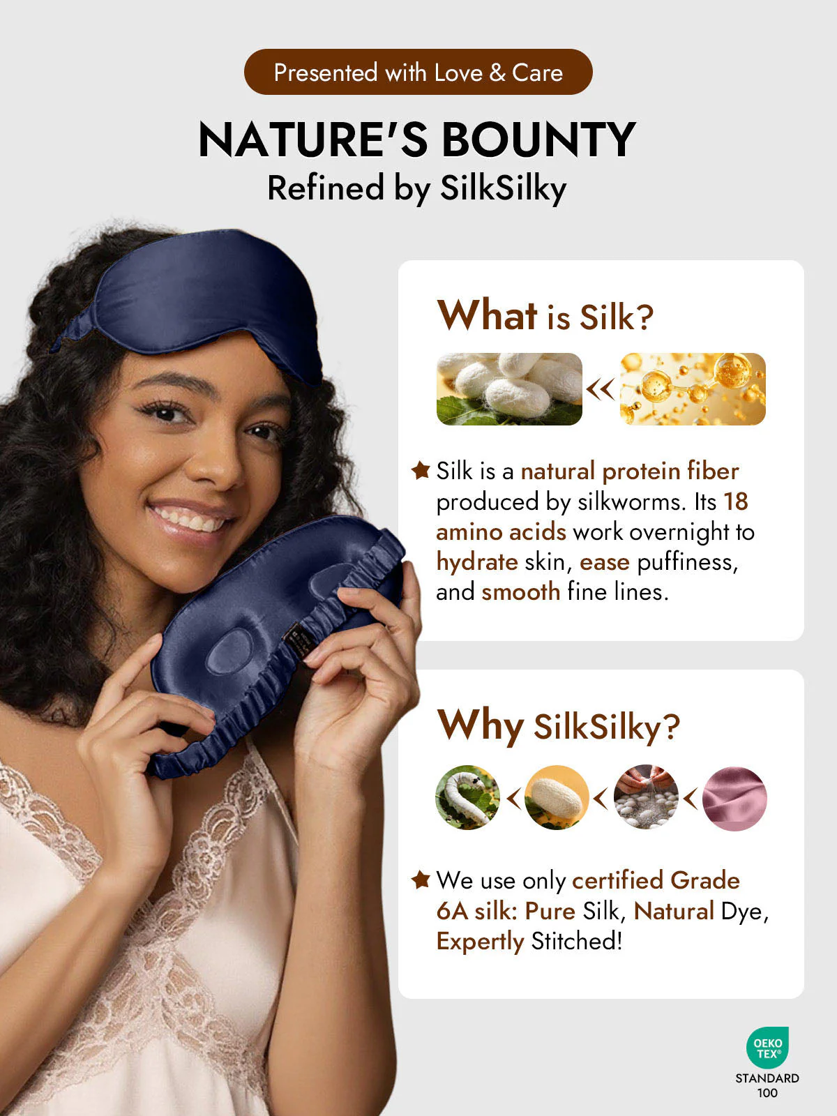 Pure Silk Eye Mask With Elastic Band - Image 67