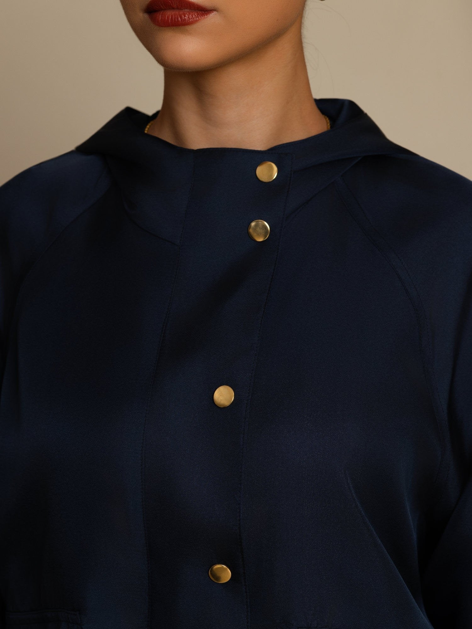 Pure Silk Women's Hooded Jacket With Large Flap Pockets - Image 20