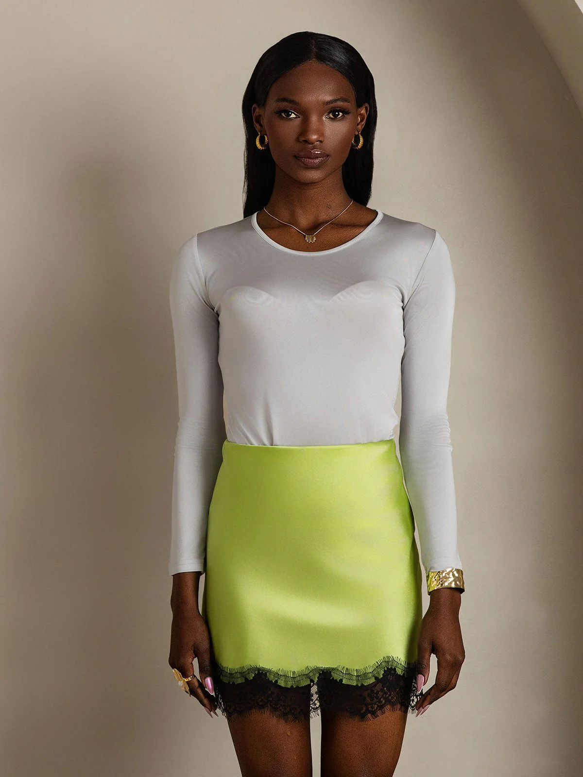 Women's Silk Long Sleeve Round Neck Top - Image 47