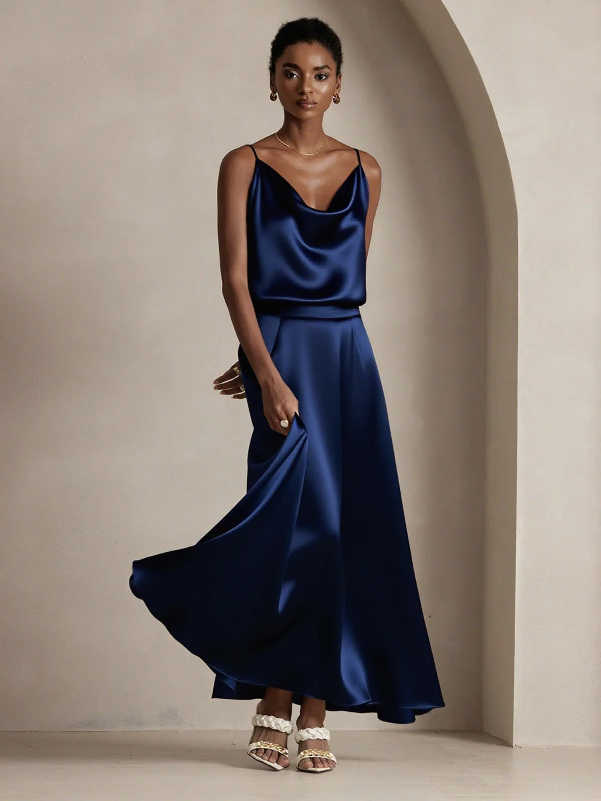 19Momme Silk A Line Maxi Skirt with Lining - Image 10