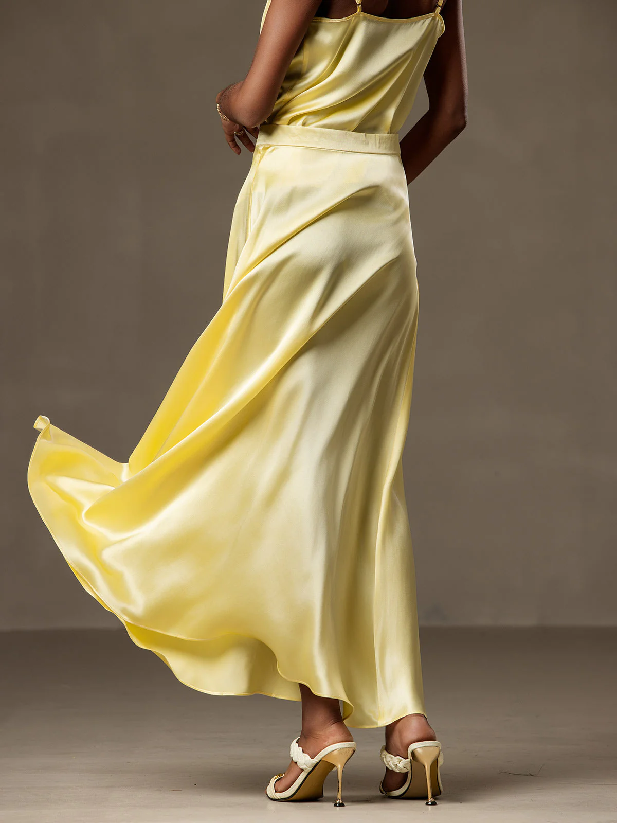 19Momme Silk A Line Maxi Skirt with Lining - Image 22