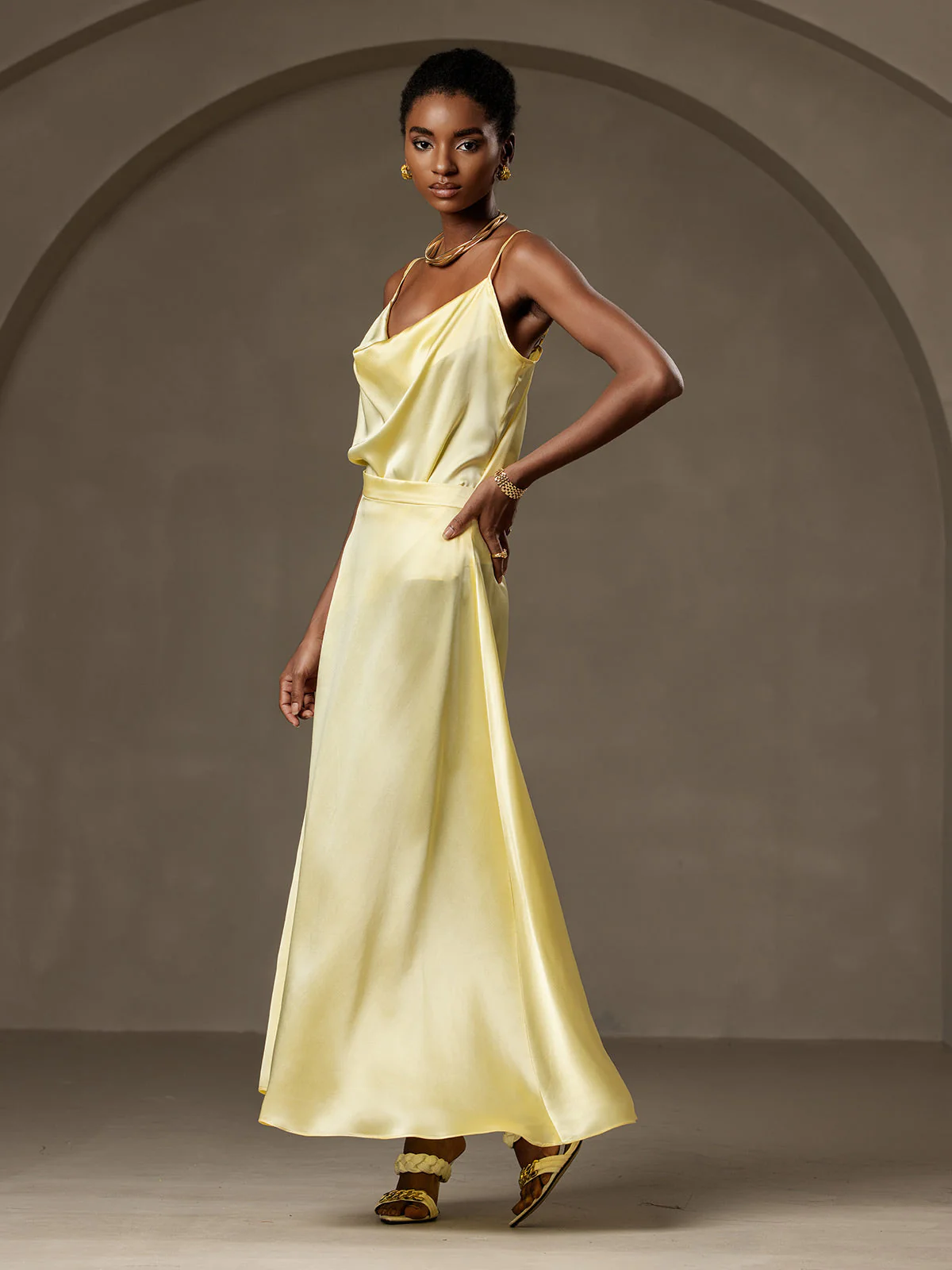 19Momme Silk A Line Maxi Skirt with Lining - Image 27