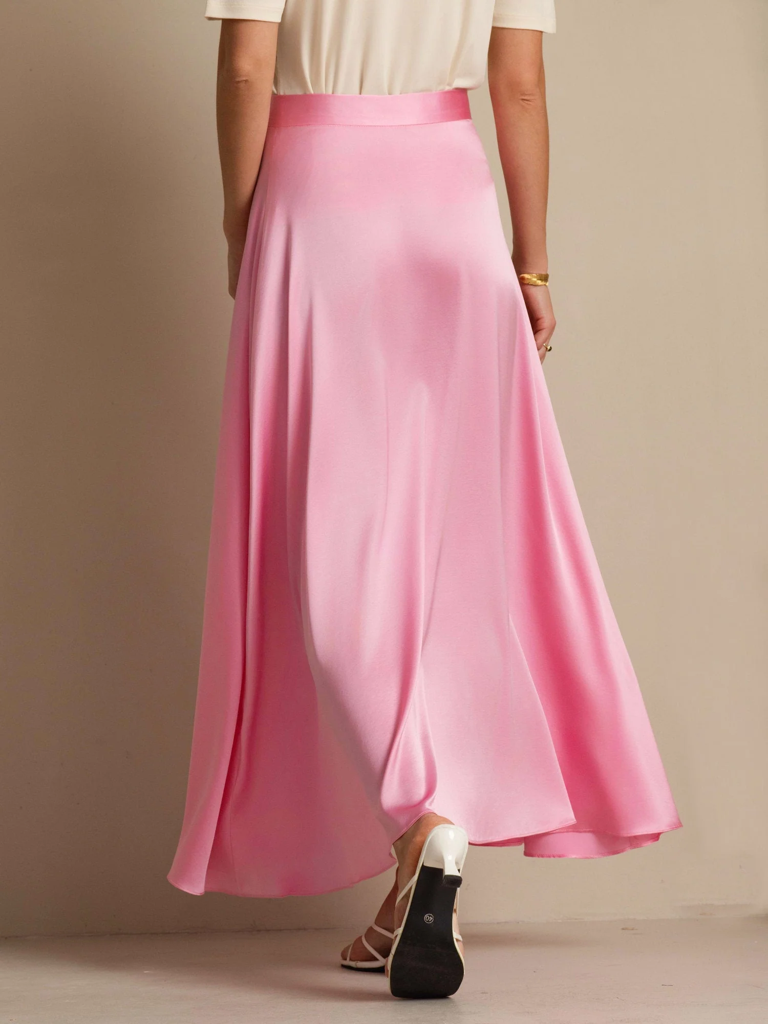 19Momme Silk A Line Maxi Skirt with Lining - Image 31