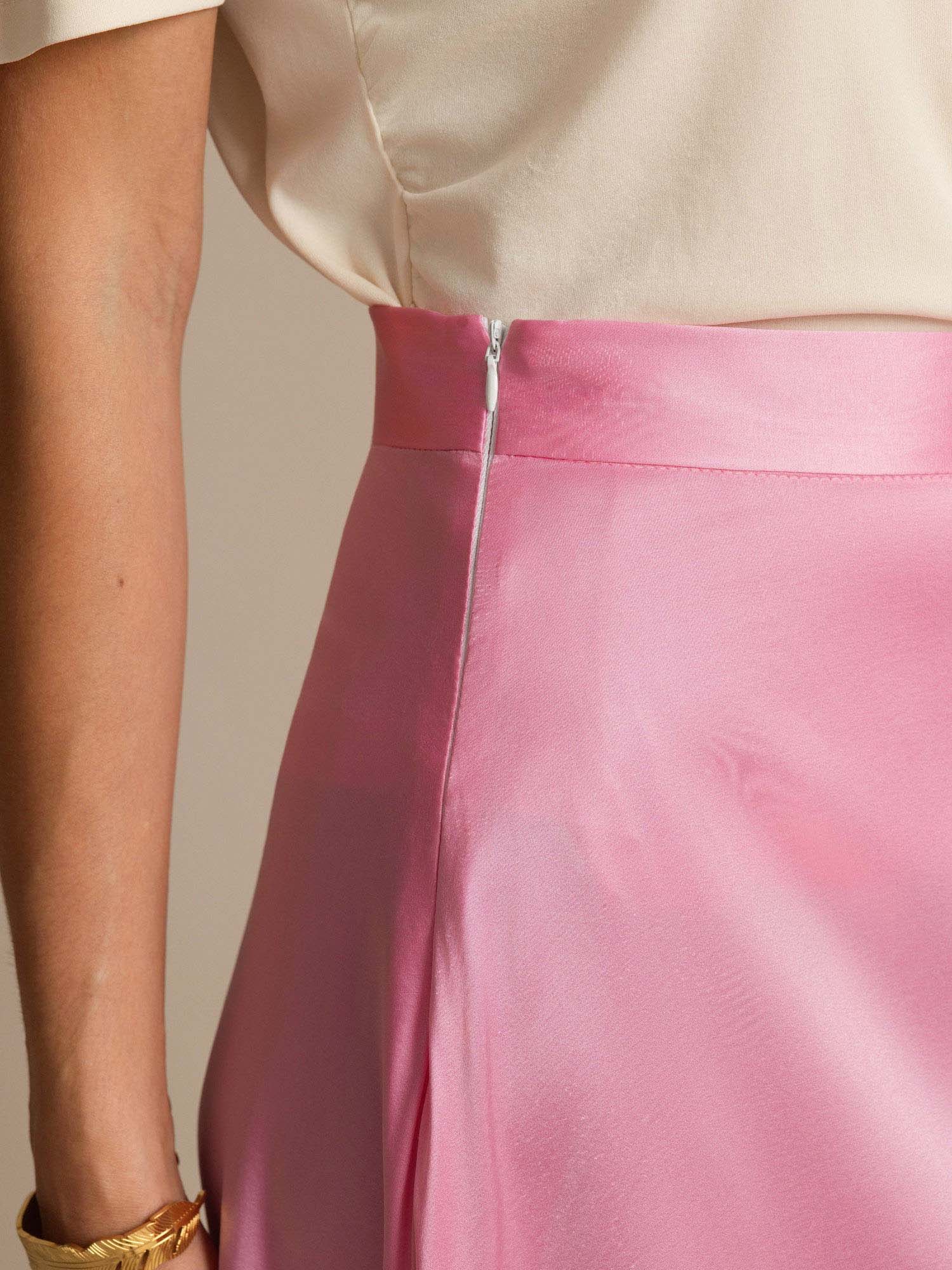 19Momme Silk A Line Maxi Skirt with Lining - Image 32