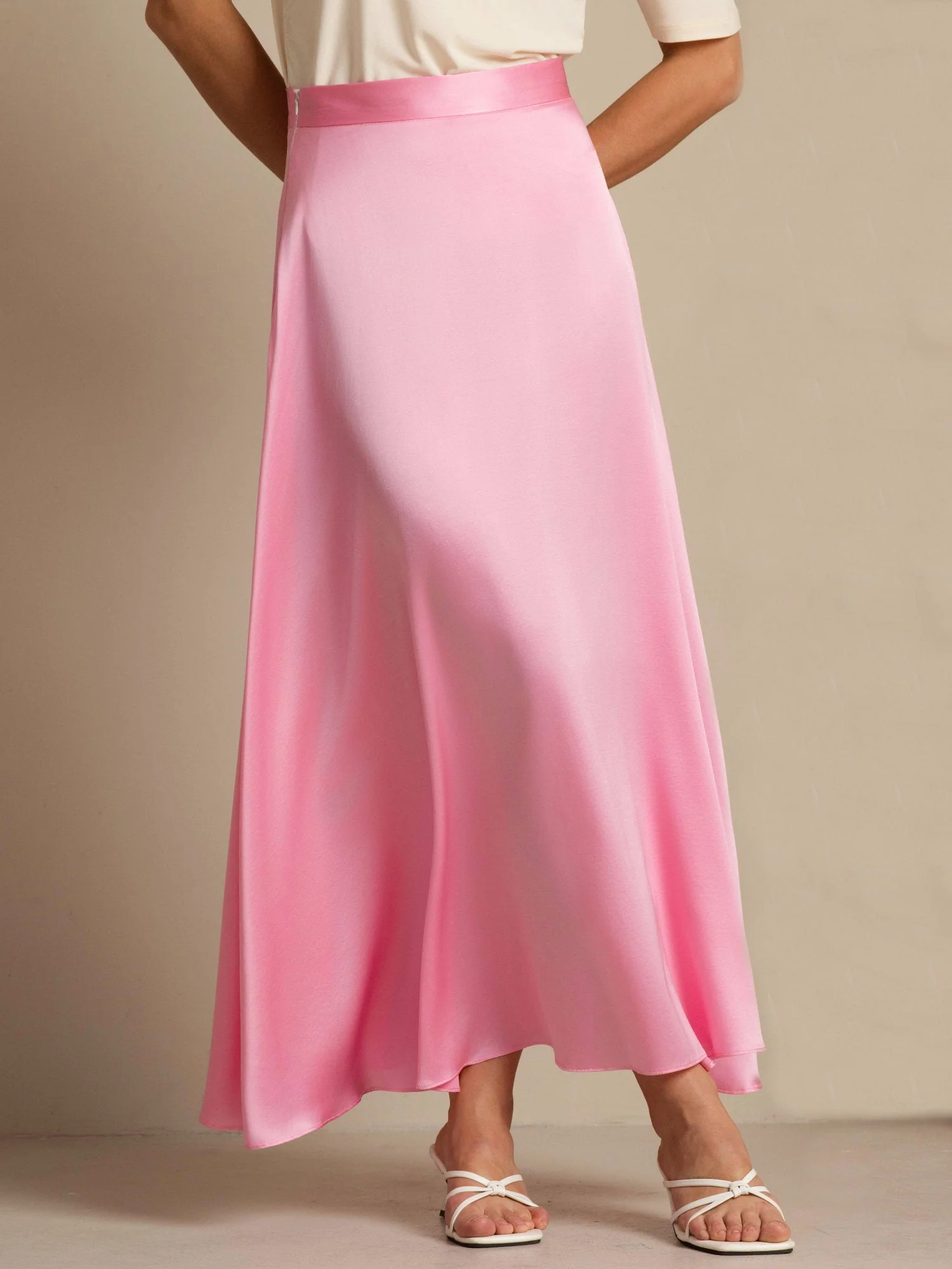 19Momme Silk A Line Maxi Skirt with Lining - Image 33
