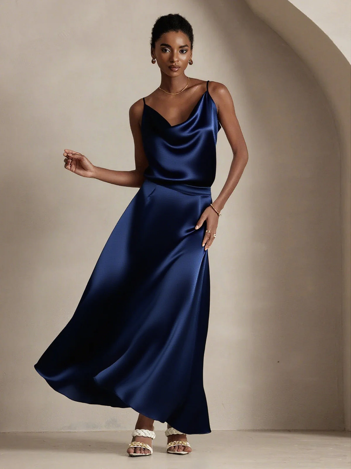 19Momme Silk A Line Maxi Skirt with Lining - Image 8