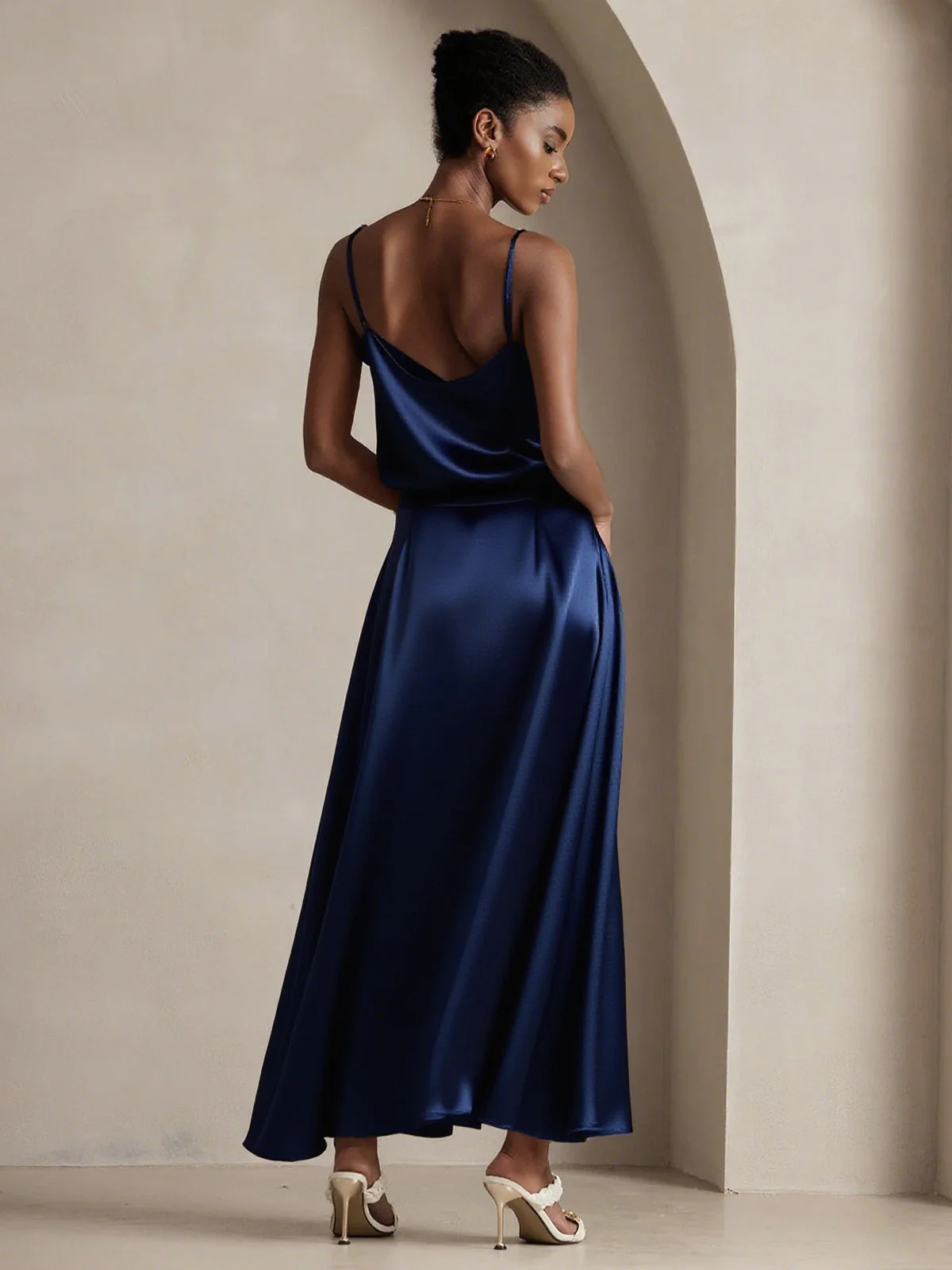 19Momme Silk A Line Maxi Skirt with Lining - Image 9
