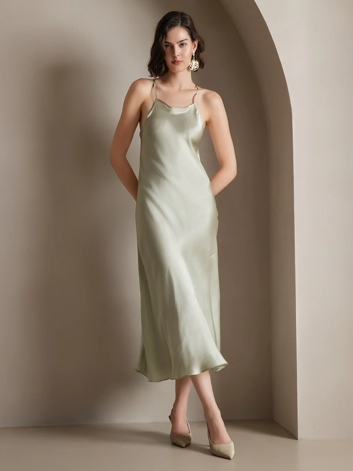 19Momme Silk Spaghetti straps Maxi Dress - Image 11