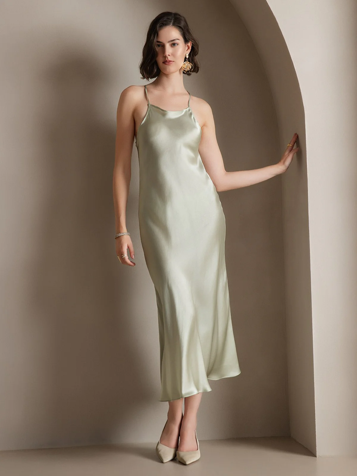 19Momme Silk Spaghetti straps Maxi Dress - Image 12