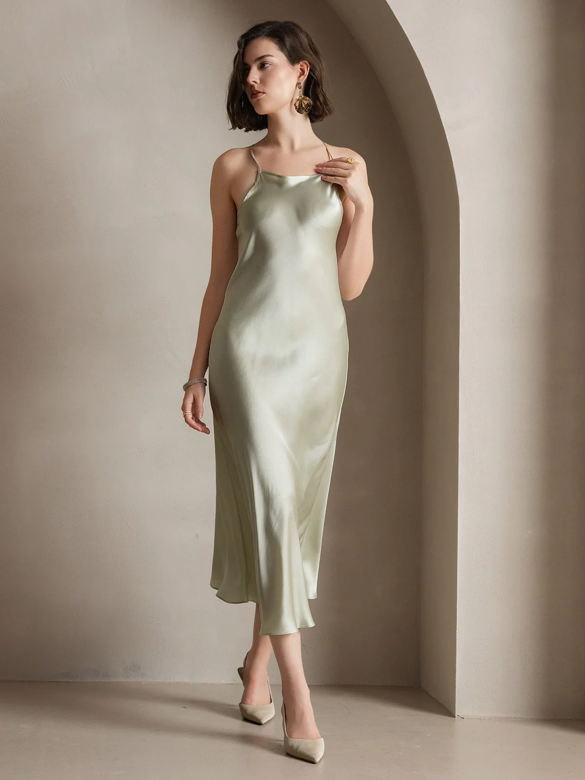 19Momme Silk Spaghetti straps Maxi Dress - Image 13