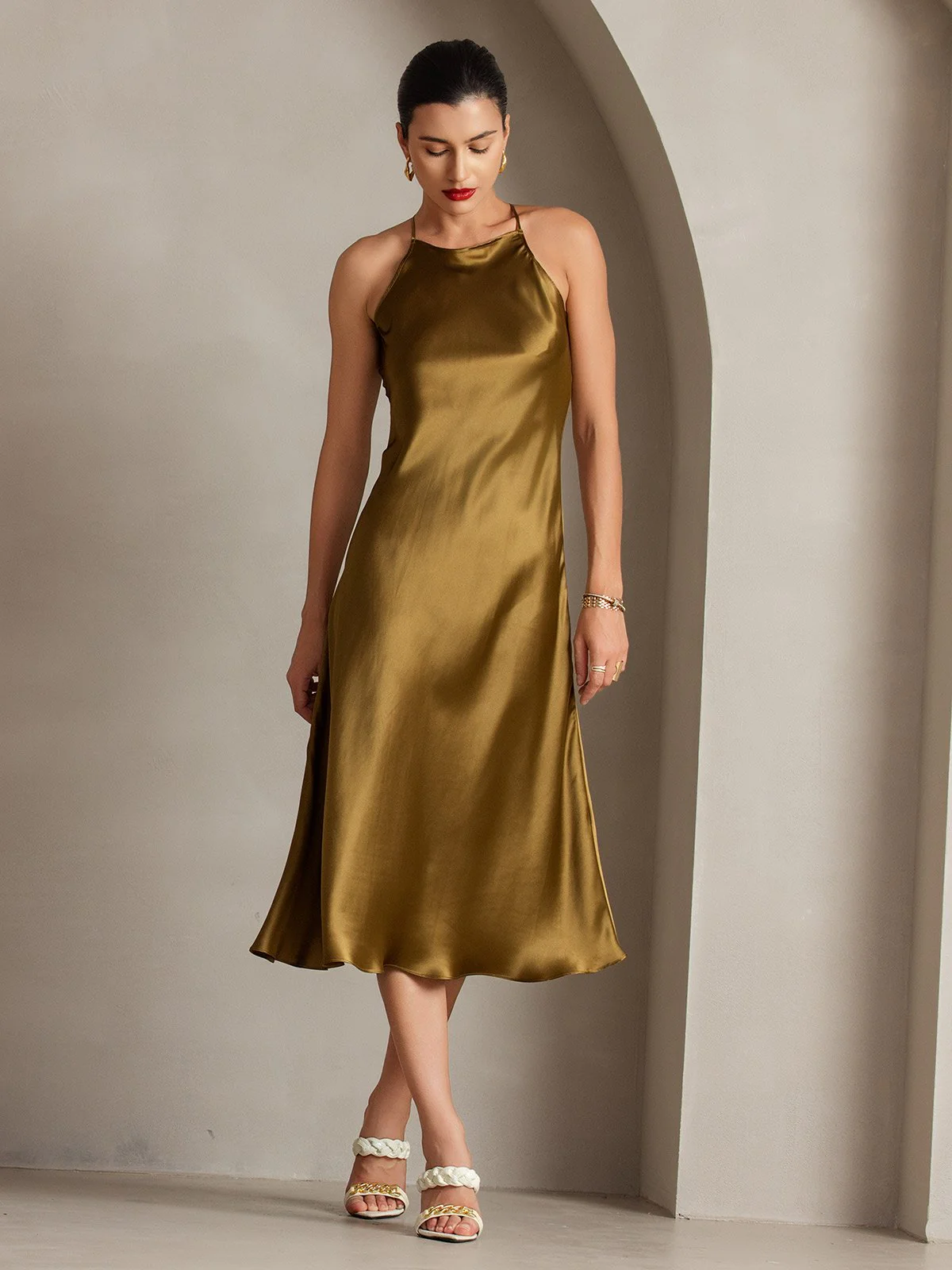 19Momme Silk Spaghetti straps Maxi Dress - Image 16