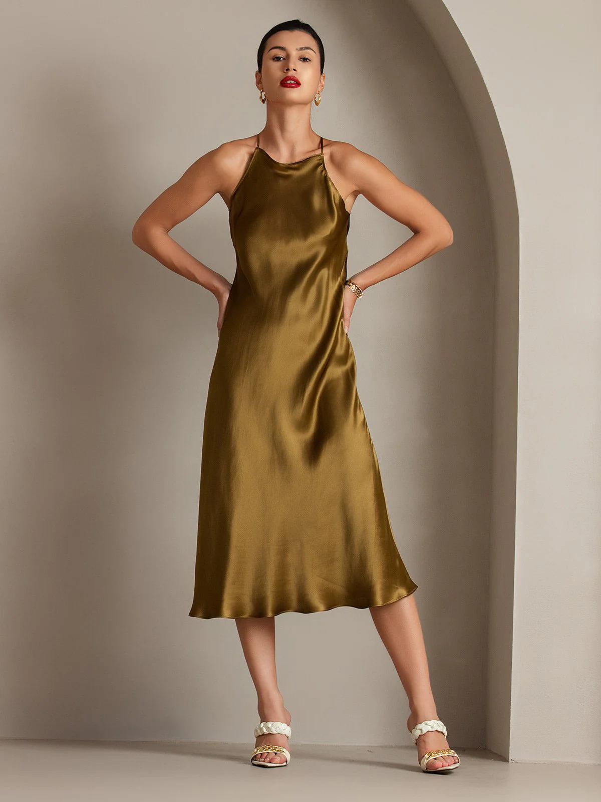 19Momme Silk Spaghetti straps Maxi Dress - Image 18