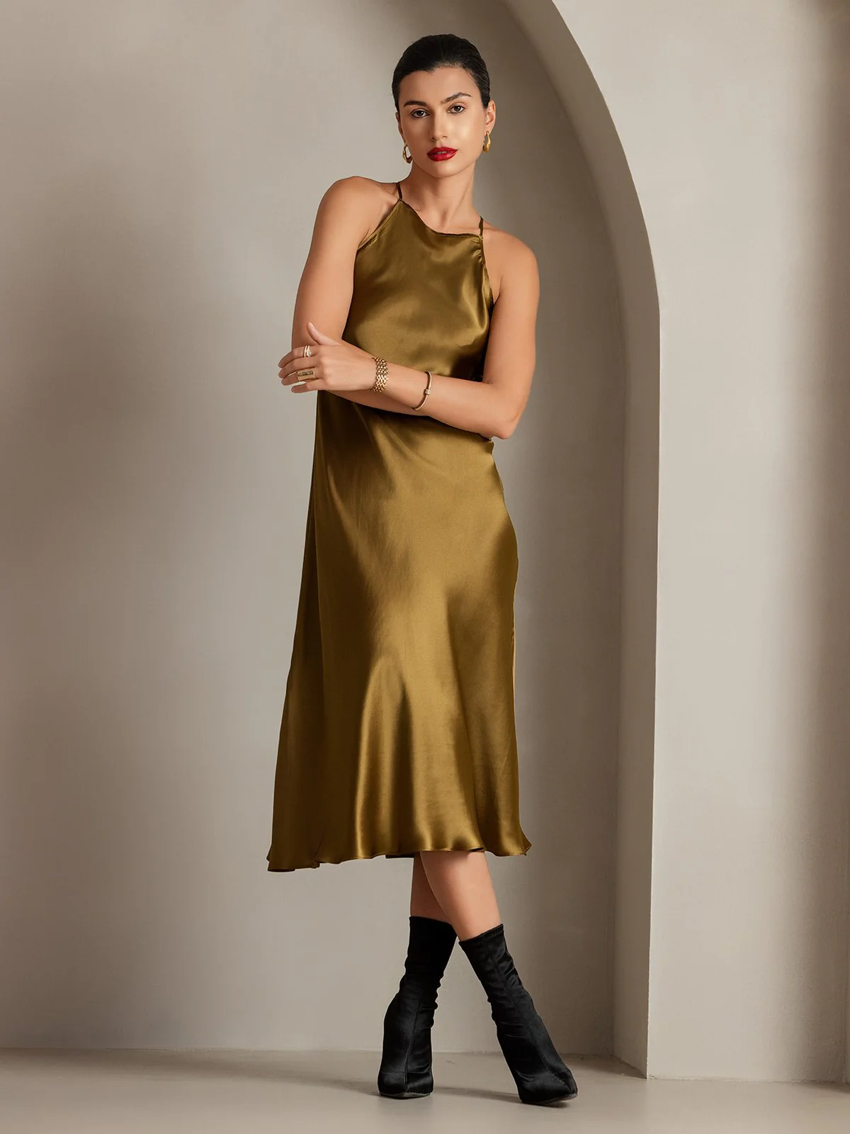 19Momme Silk Spaghetti straps Maxi Dress - Image 19