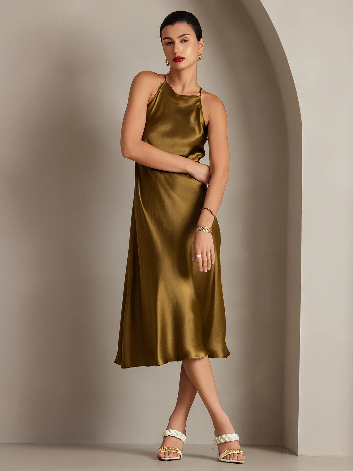 19Momme Silk Spaghetti straps Maxi Dress - Image 20