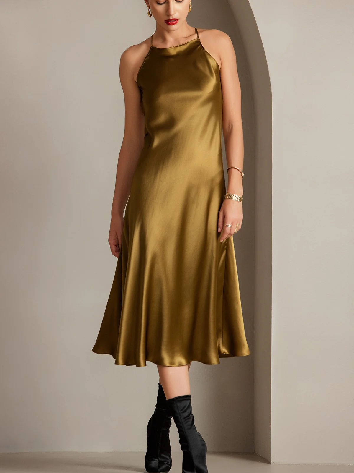 19Momme Silk Spaghetti straps Maxi Dress - Image 21