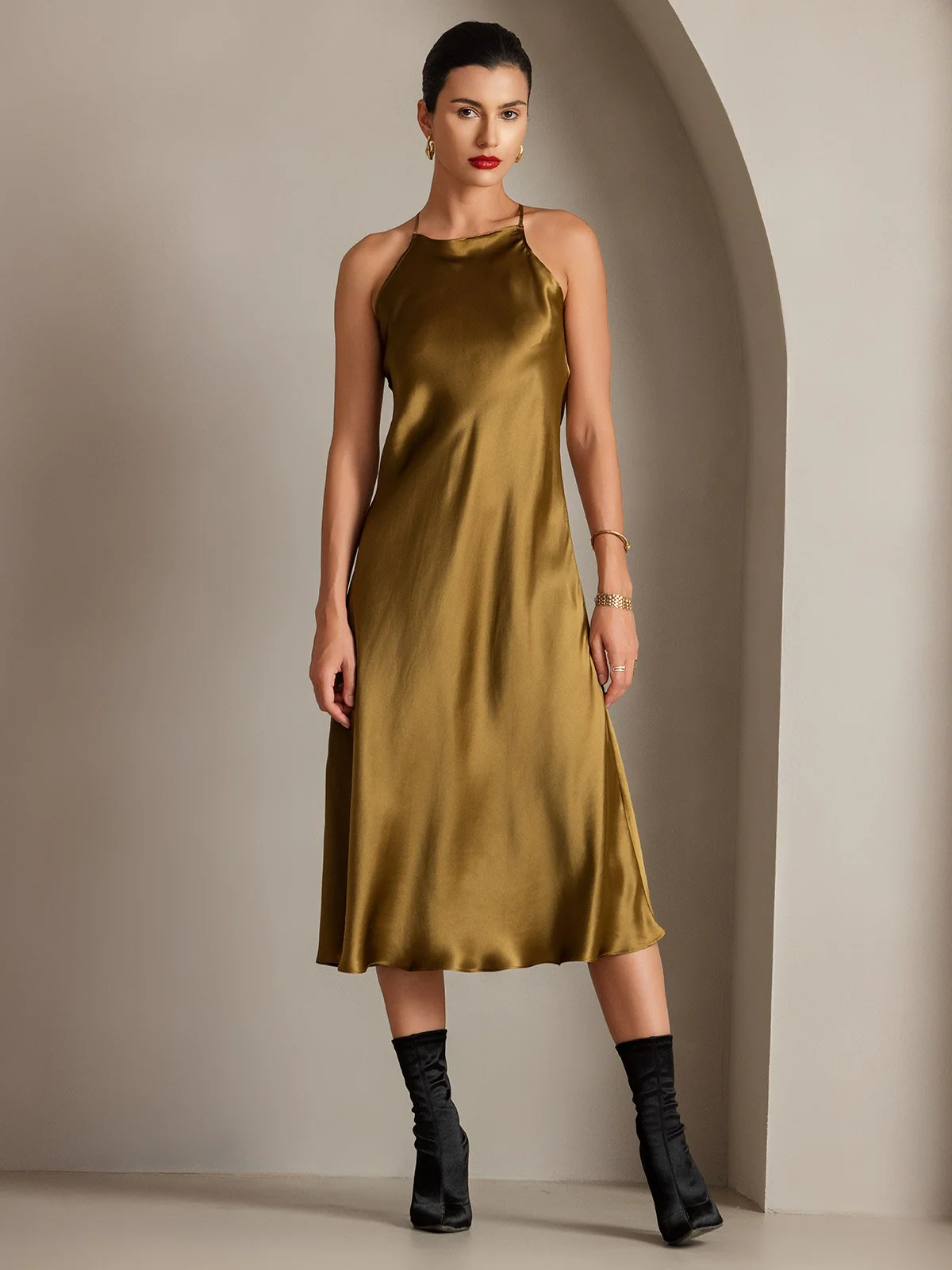 19Momme Silk Spaghetti straps Maxi Dress - Image 22