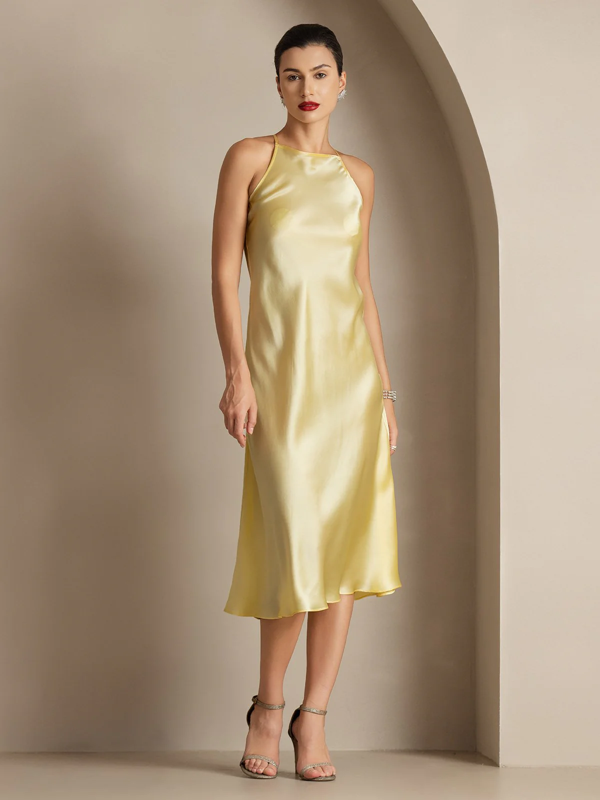 19Momme Silk Spaghetti straps Maxi Dress - Image 23