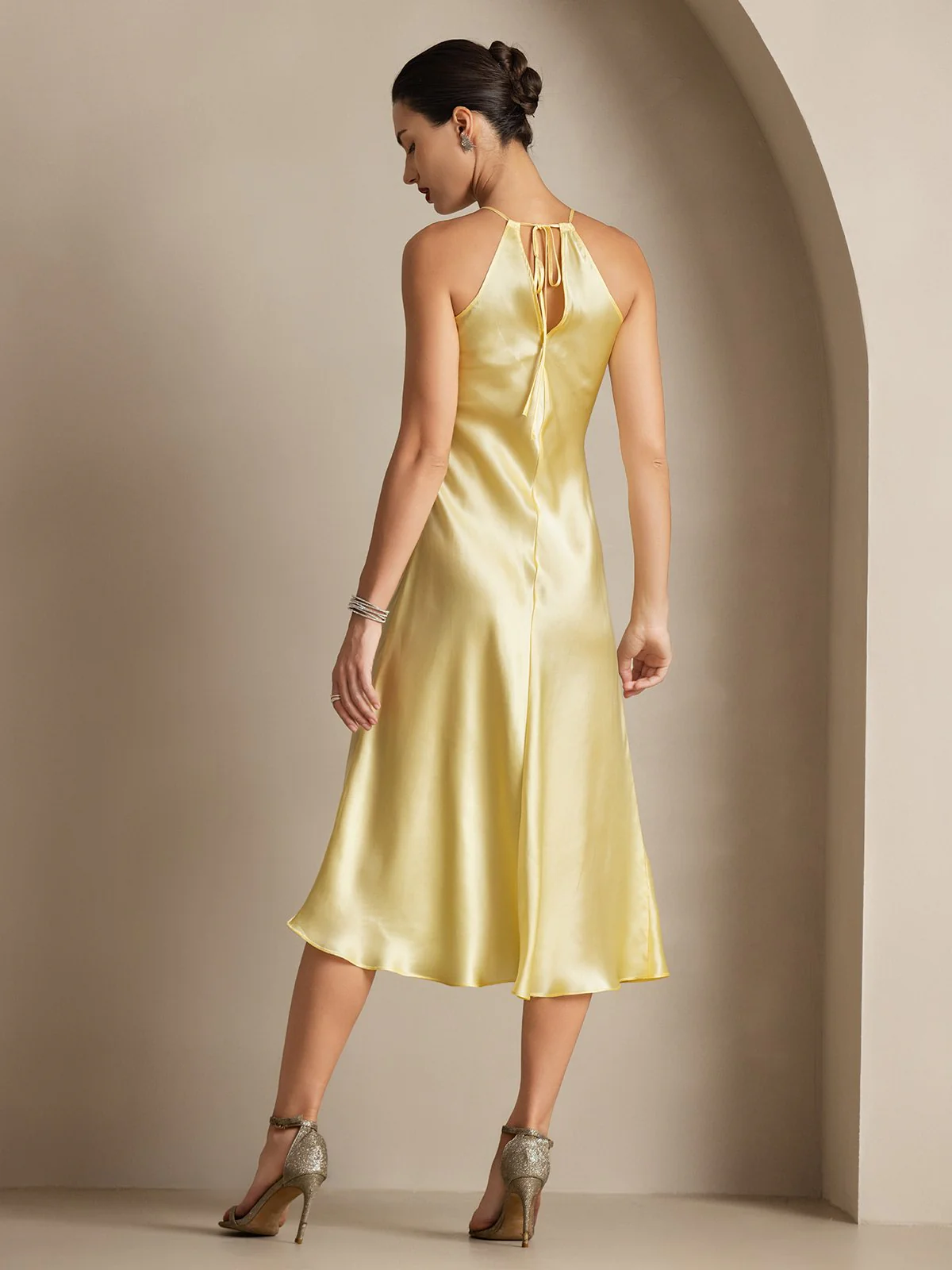 19Momme Silk Spaghetti straps Maxi Dress - Image 24