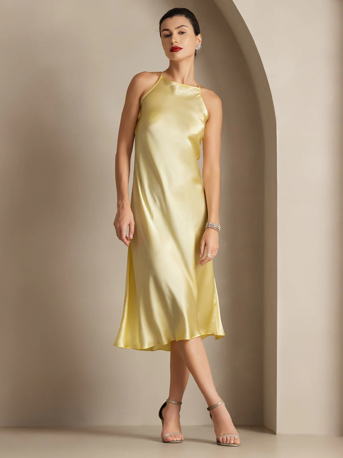 19Momme Silk Spaghetti straps Maxi Dress - Image 28