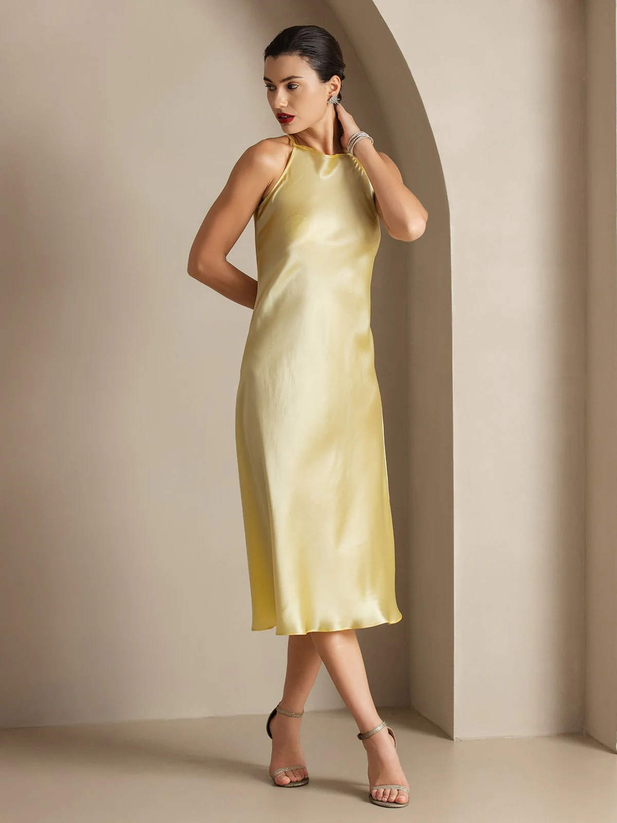 19Momme Silk Spaghetti straps Maxi Dress - Image 29