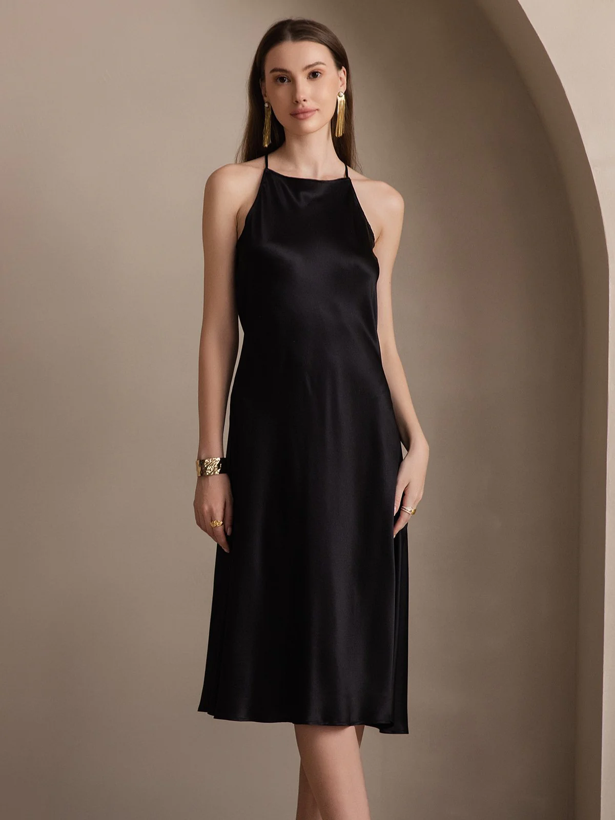 19Momme Silk Spaghetti straps Maxi Dress - Image 32