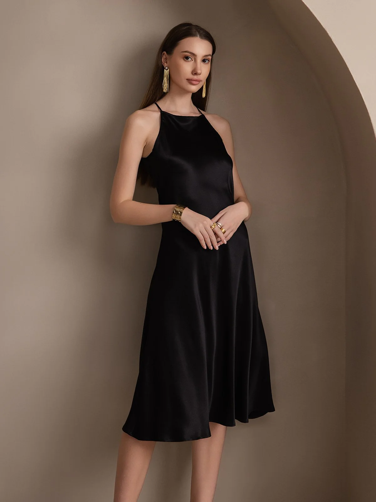 19Momme Silk Spaghetti straps Maxi Dress - Image 34