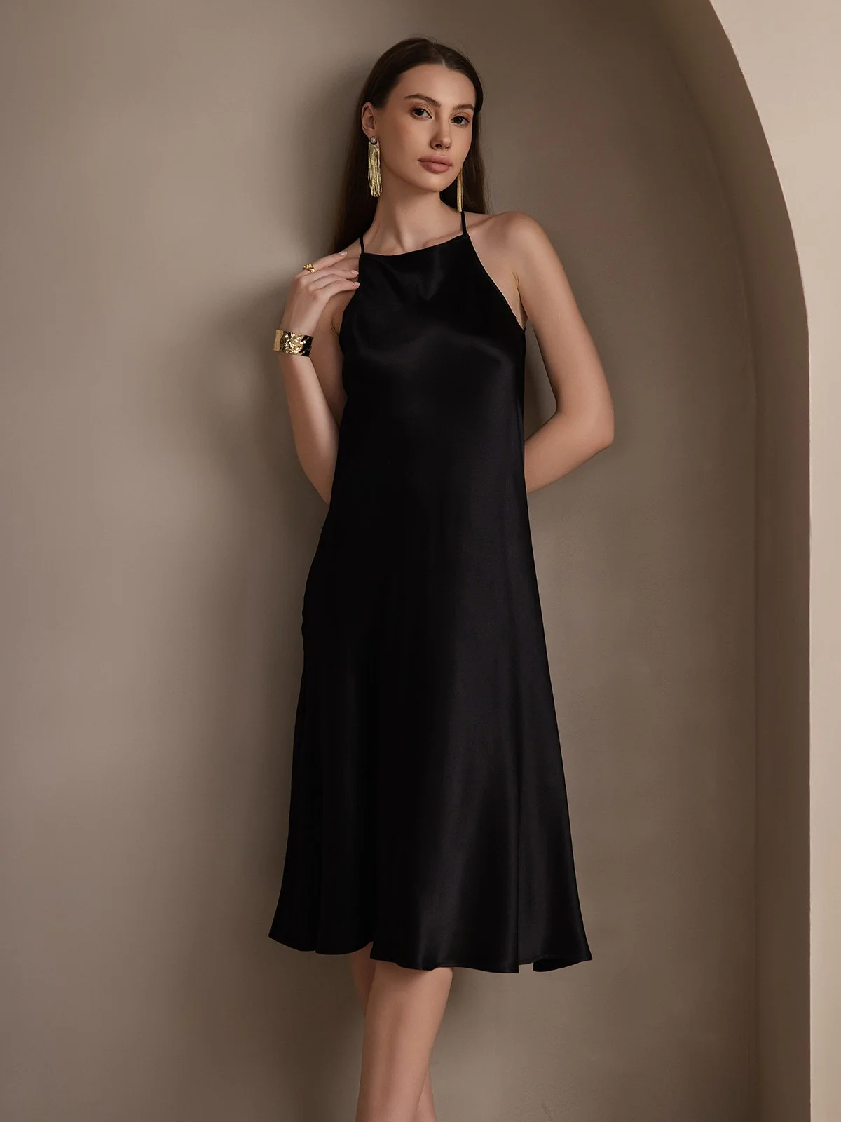 19Momme Silk Spaghetti straps Maxi Dress - Image 35
