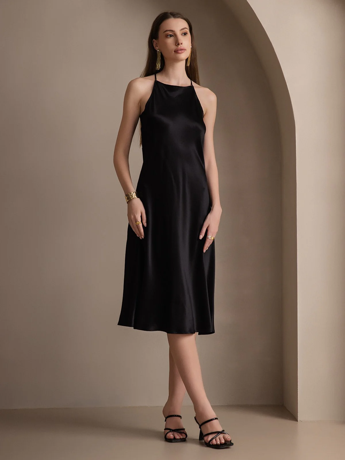 19Momme Silk Spaghetti straps Maxi Dress - Image 36