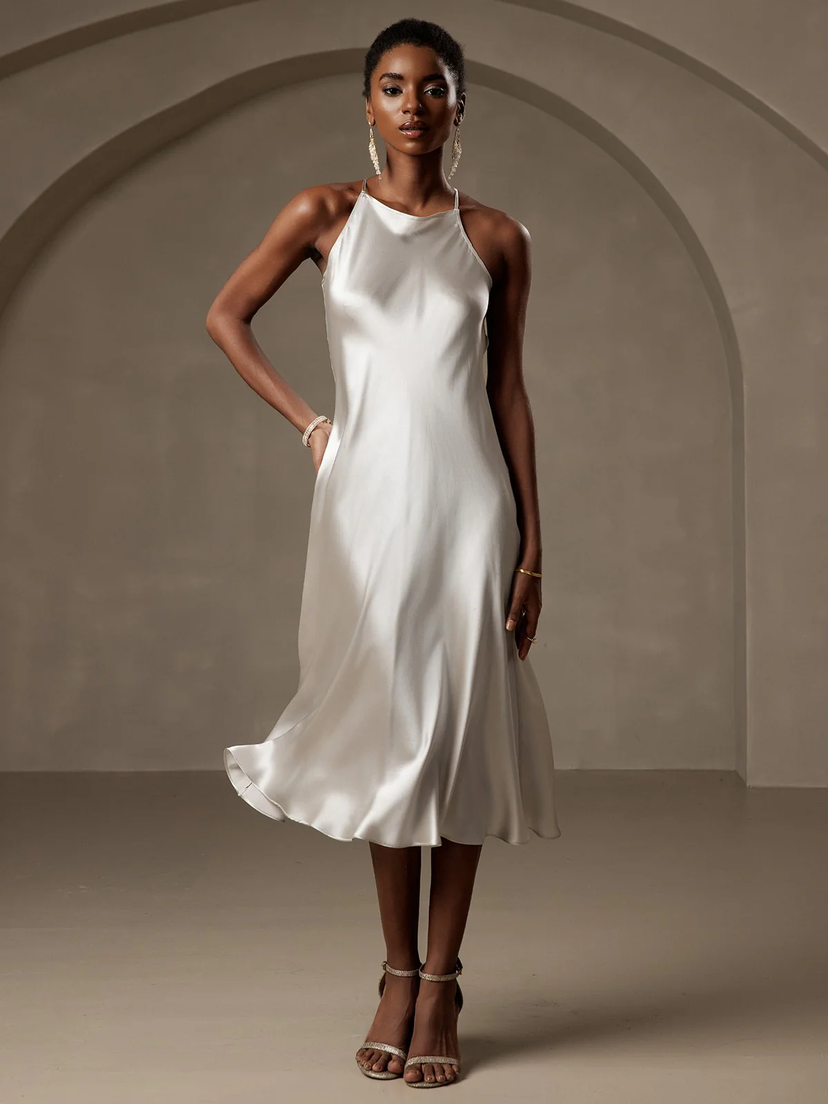 19Momme Silk Spaghetti straps Maxi Dress - Image 7