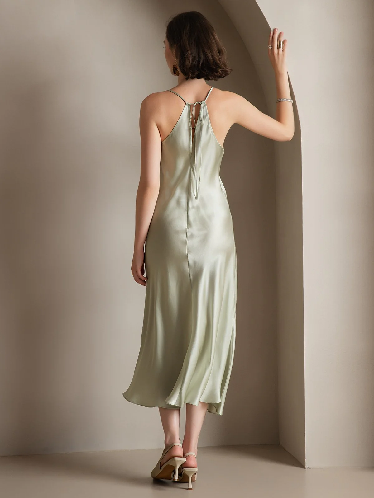 19Momme Silk Spaghetti straps Maxi Dress - Image 9