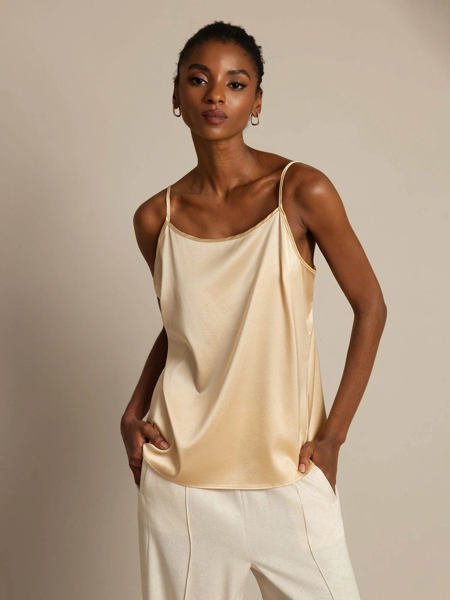 19Momme Silk Spaghetti Strap Camisoles - Image 37