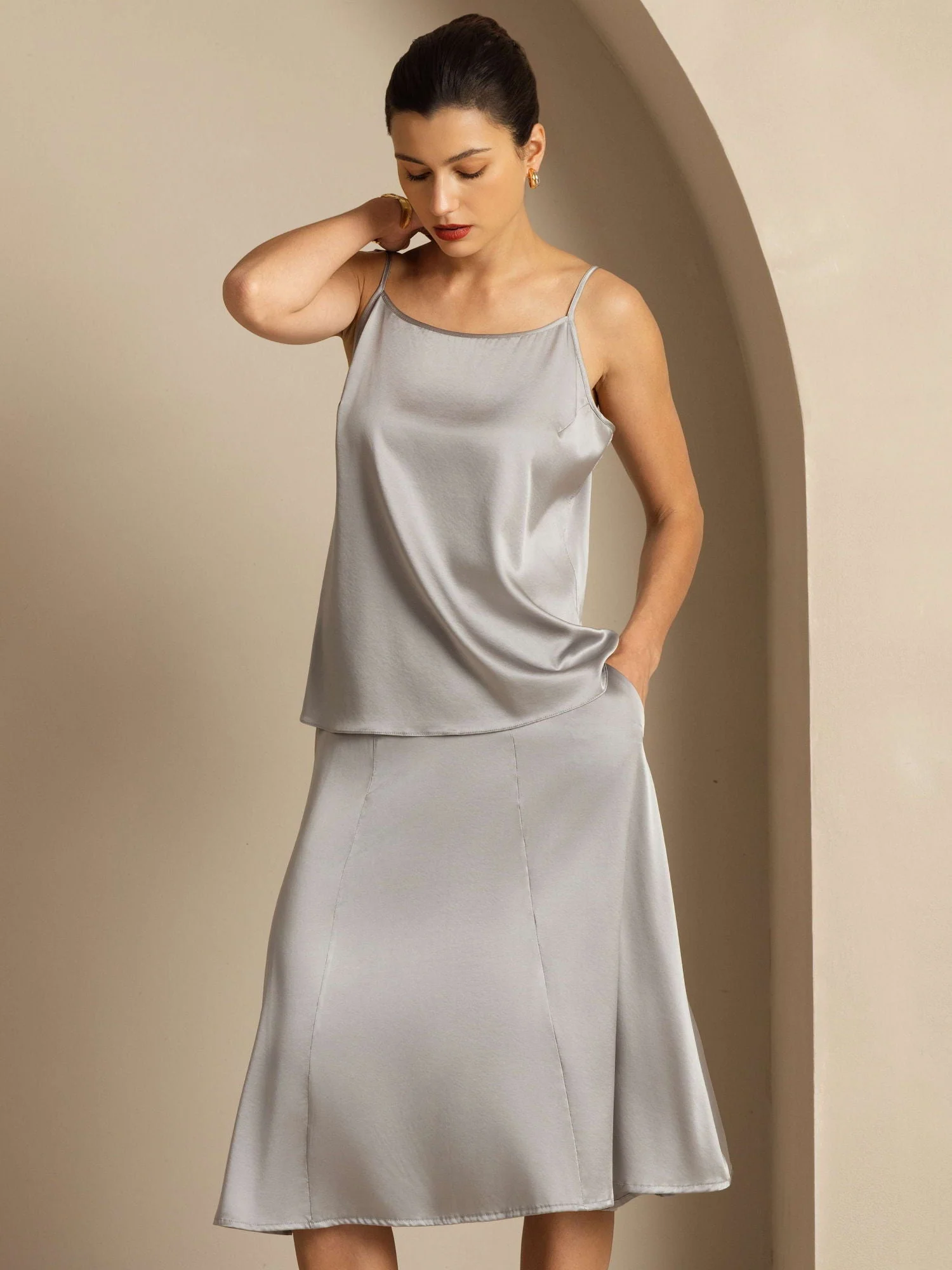 19Momme Silk Spaghetti Strap Camisoles - Image 59