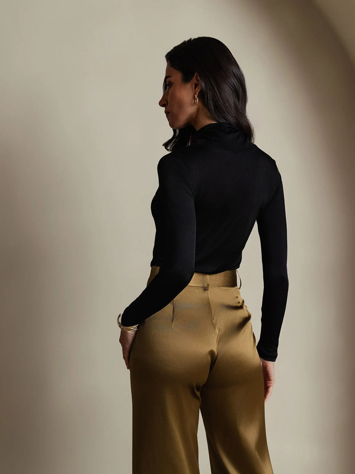 Silk Long Sleeve High Neck Women's Top - Image 10