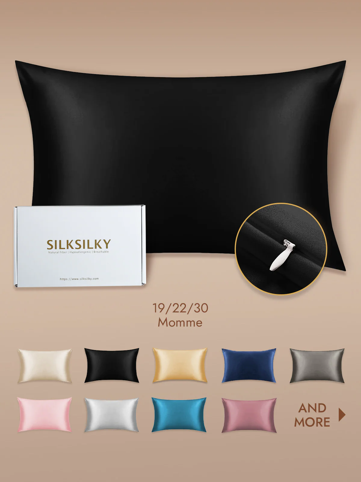 100% Mulberry Silk Pillowcase - Hidden Zipper - Image 17