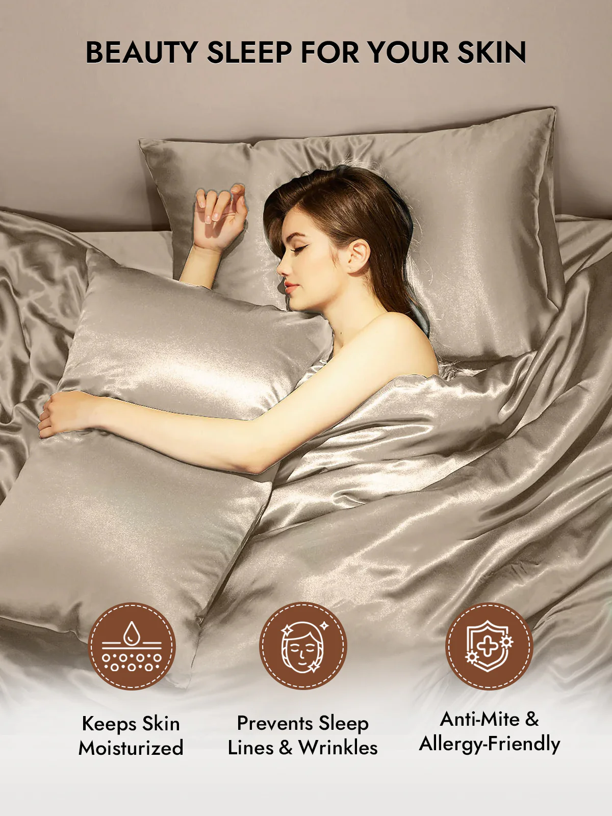 100% Mulberry Silk Pillowcase - Hidden Zipper - Image 99