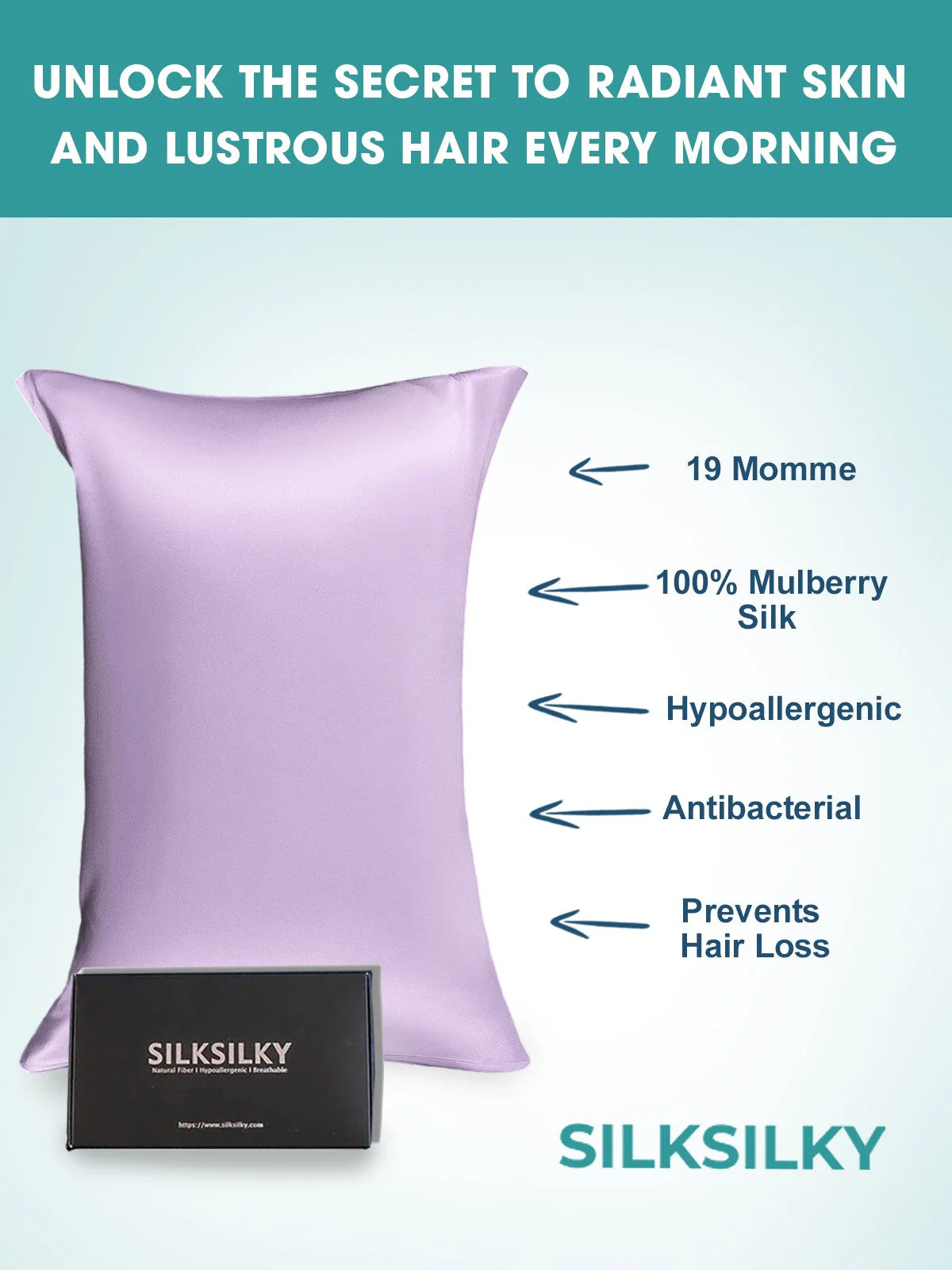 100% Mulberry Silk Pillowcase with Envelope Closure - Image 110