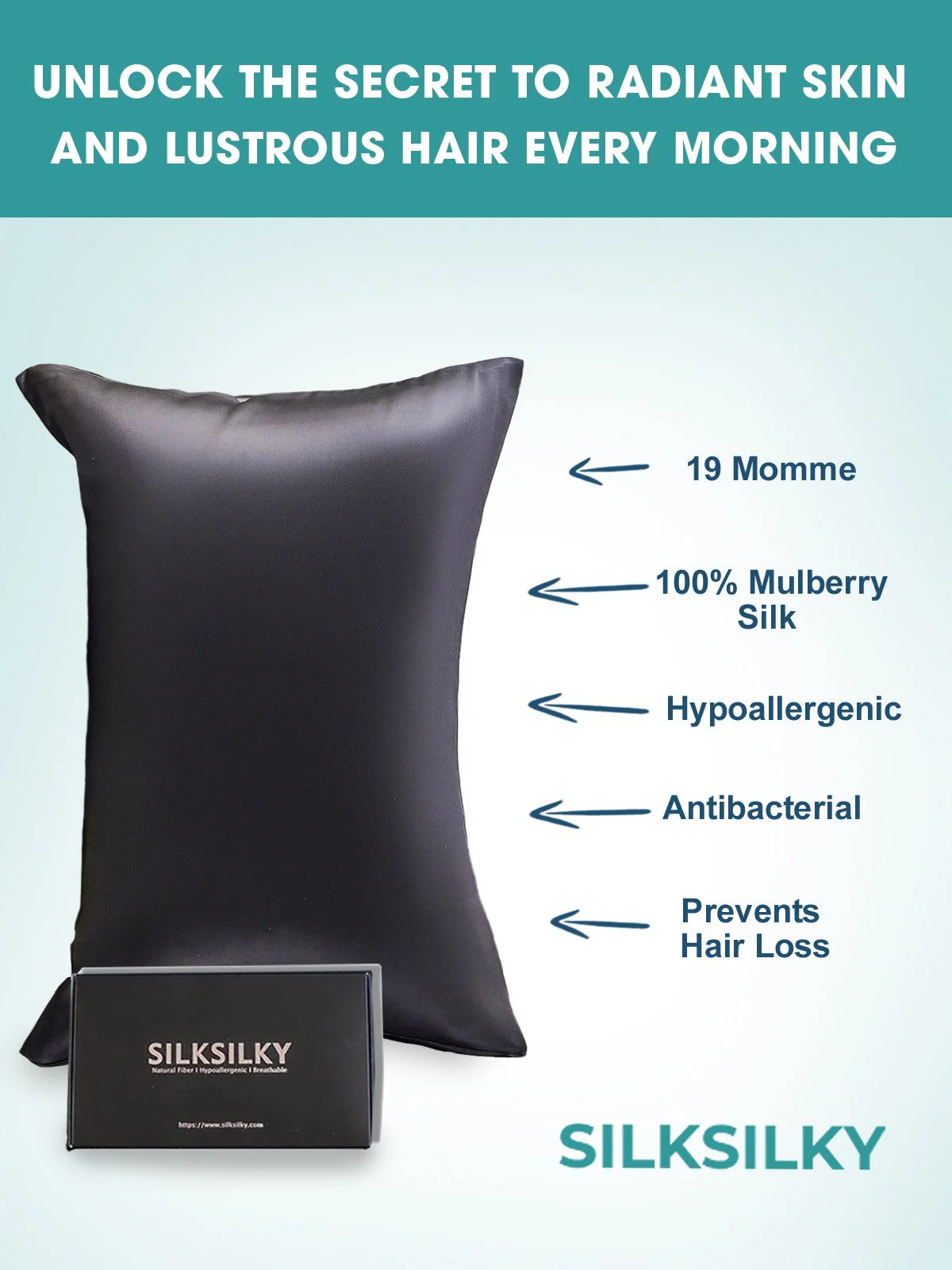 100% Mulberry Silk Pillowcase with Envelope Closure - Image 15