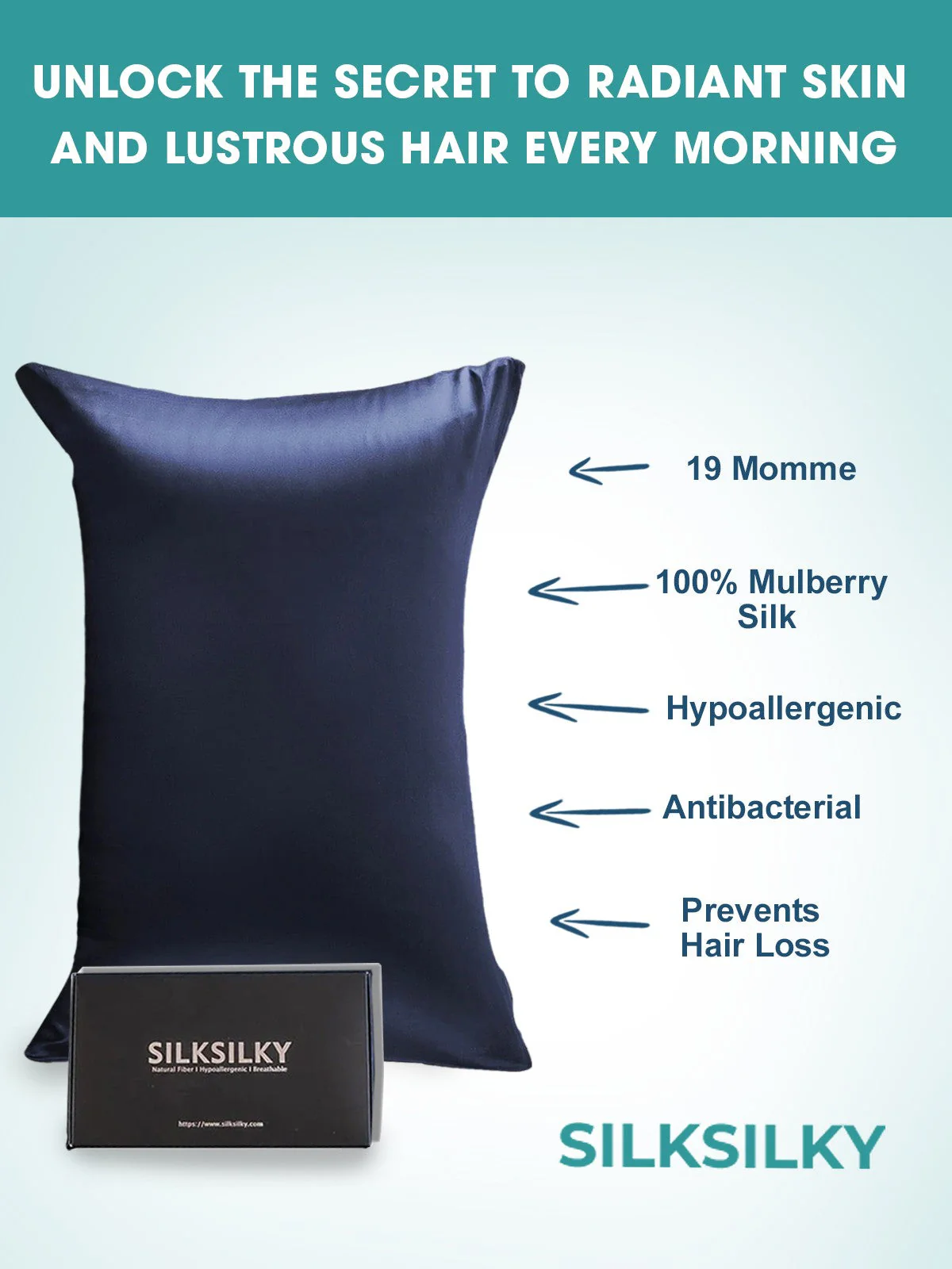 100% Mulberry Silk Pillowcase with Envelope Closure - Image 20