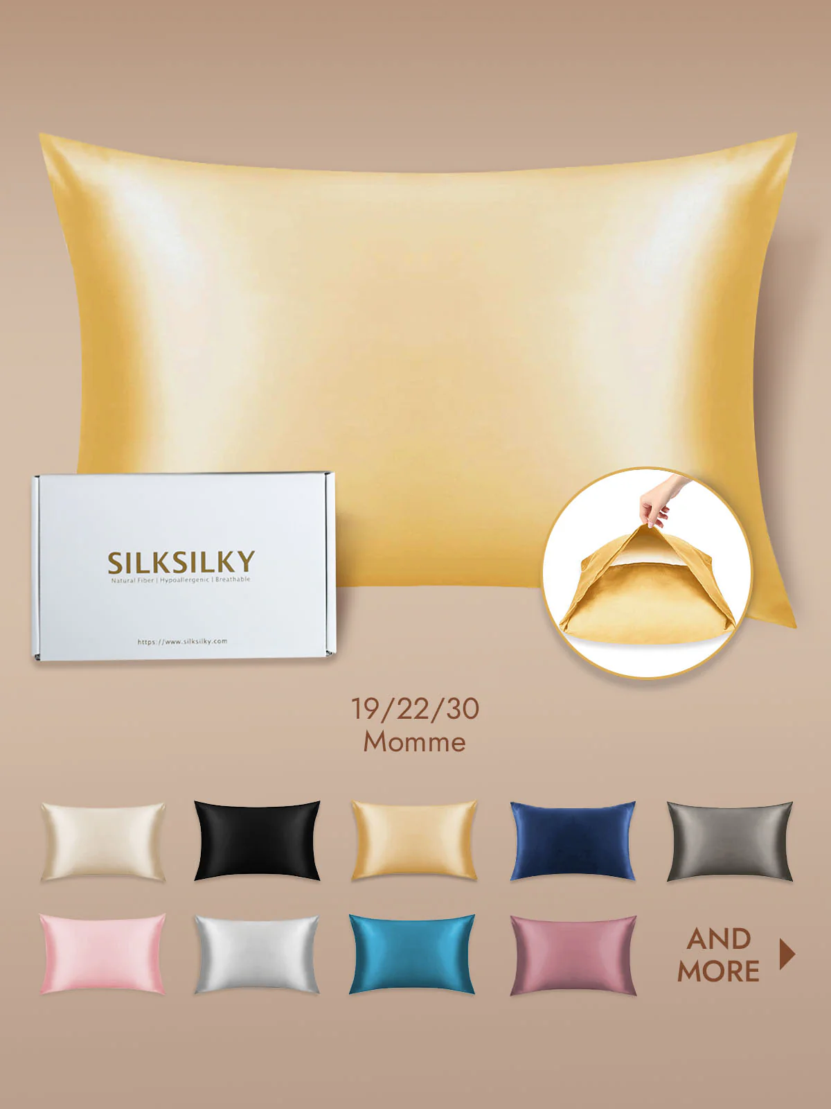 100% Mulberry Silk Pillowcase with Envelope Closure - Image 43