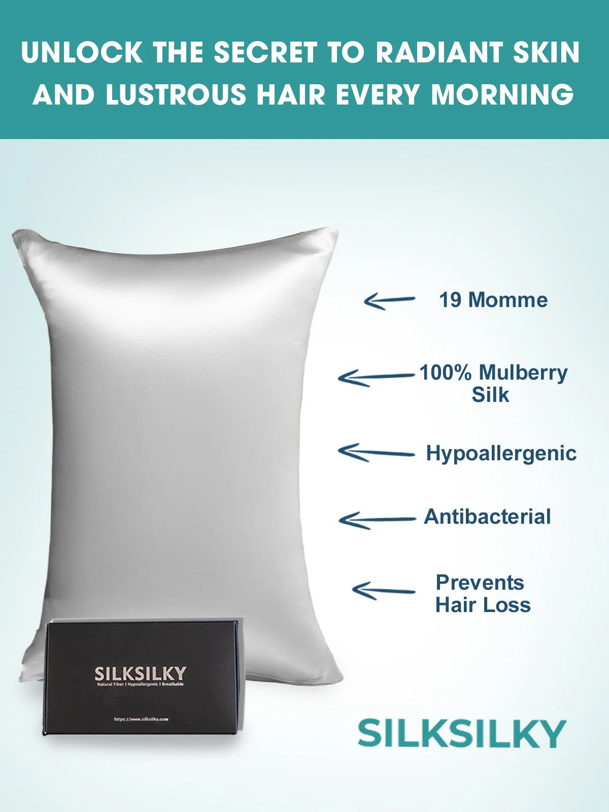 100% Mulberry Silk Pillowcase with Envelope Closure - Image 51
