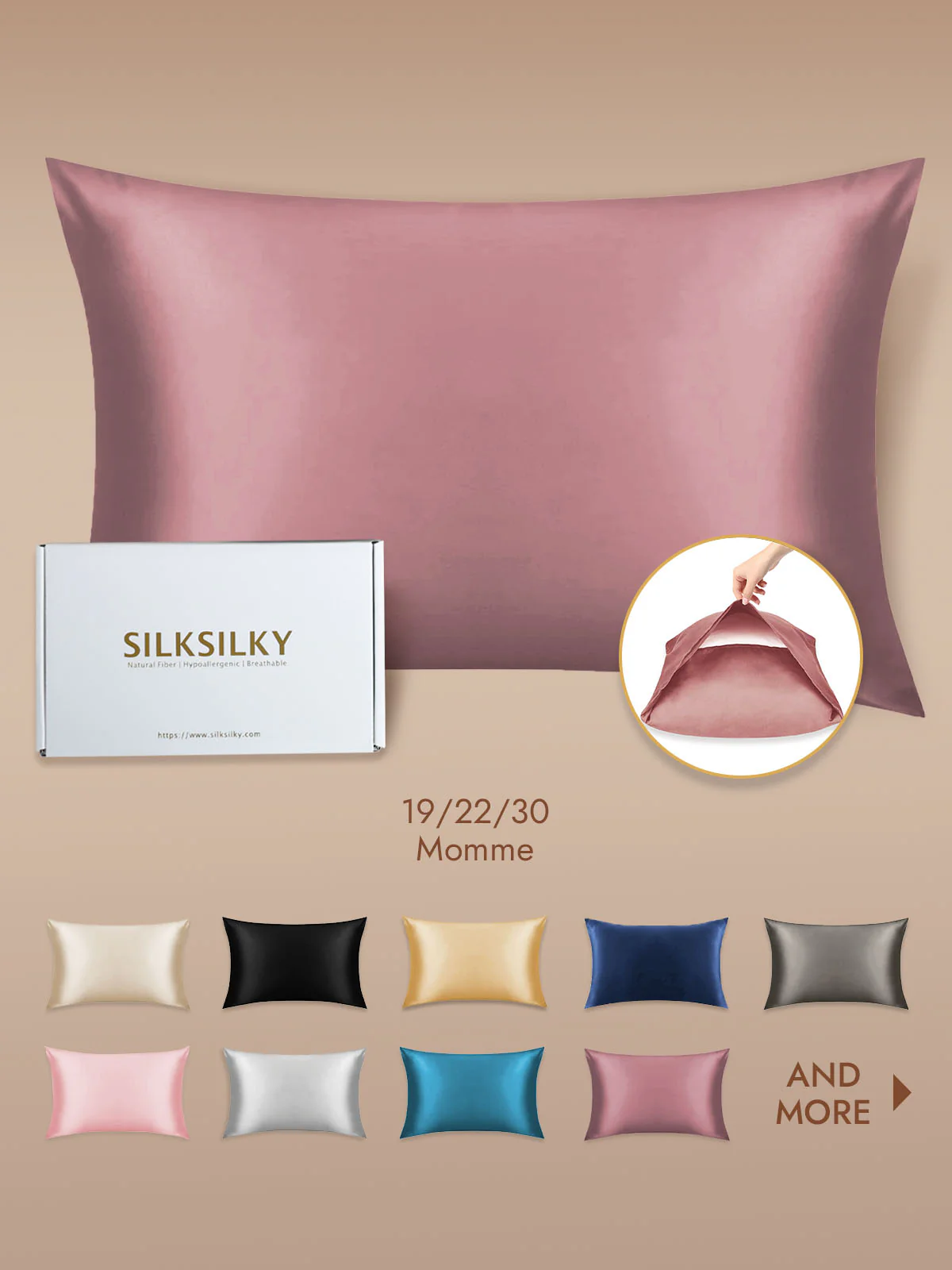 100% Mulberry Silk Pillowcase with Envelope Closure - Image 55