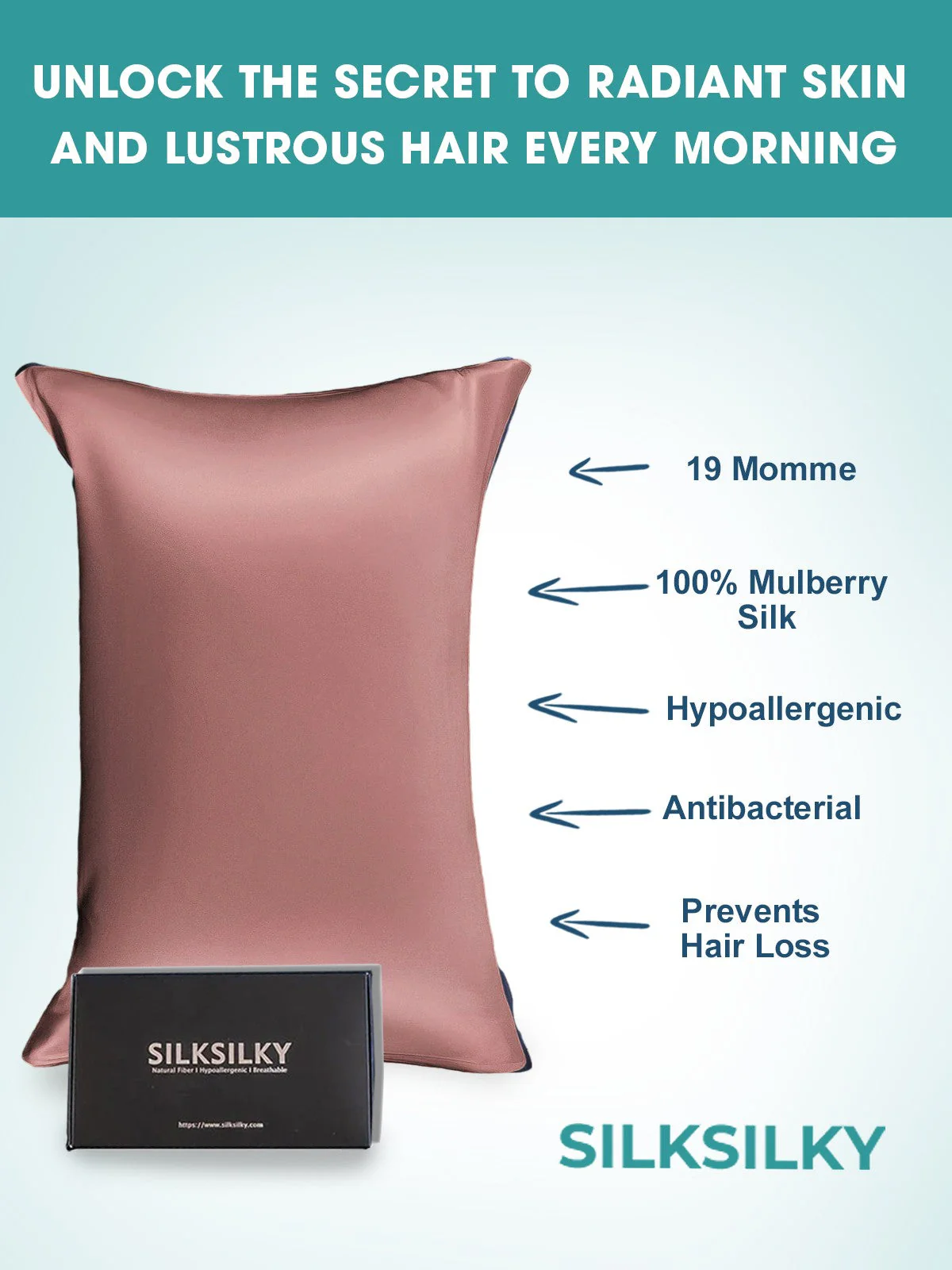 100% Mulberry Silk Pillowcase with Envelope Closure - Image 57
