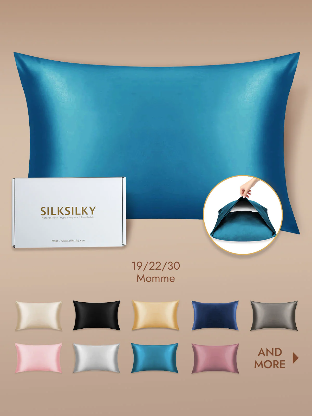 100% Mulberry Silk Pillowcase with Envelope Closure - Image 61
