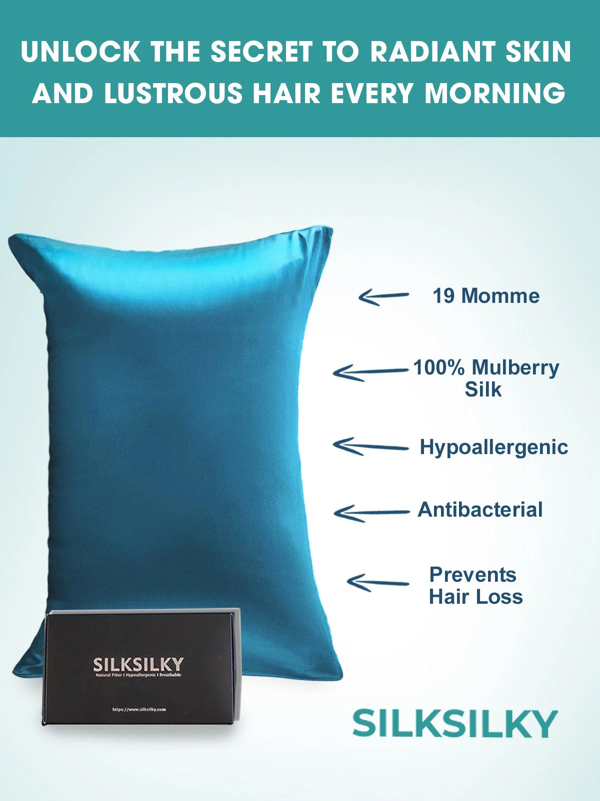 100% Mulberry Silk Pillowcase with Envelope Closure - Image 63