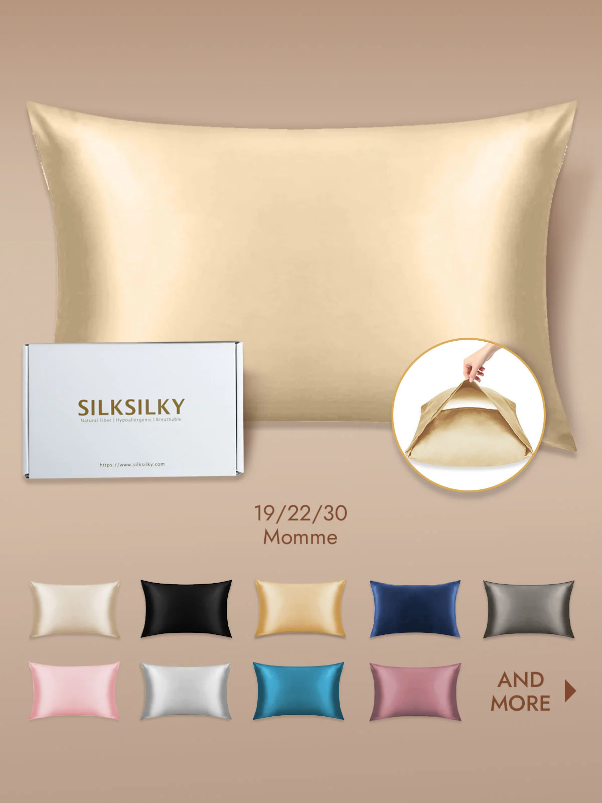 100% Mulberry Silk Pillowcase with Envelope Closure - Image 67