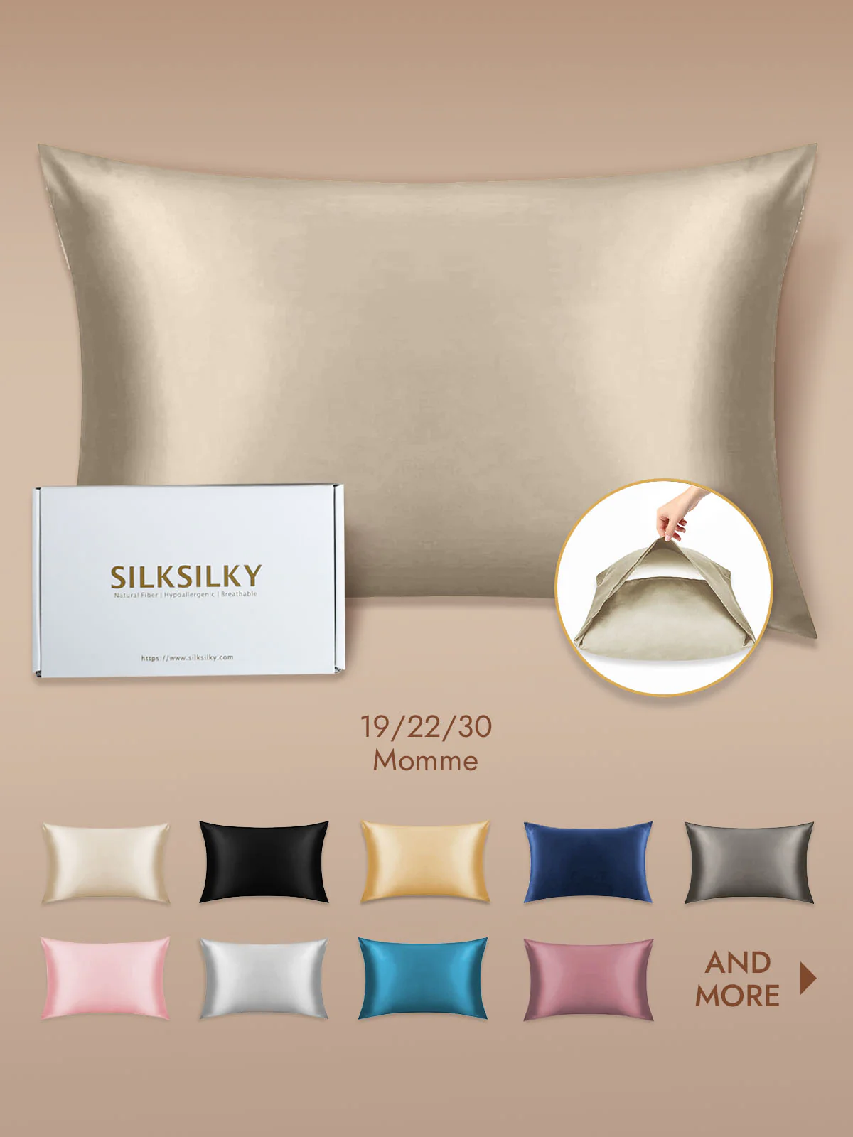 100% Mulberry Silk Pillowcase with Envelope Closure - Image 74