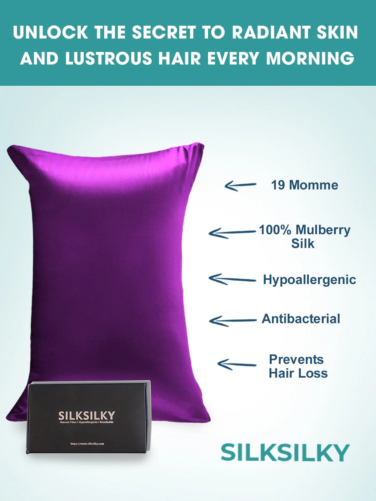 100% Mulberry Silk Pillowcase with Envelope Closure - Image 81